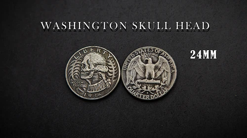 WASHINGTON SKULL HEAD COIN by Men Zi  Magic
