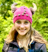 Knit Viking Helmet (pink)