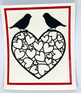 Hearts & Birds Swedish Dishcloth