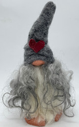 Grey Hat Gnome Handmade Swedish Wool