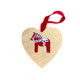 Dalahorse Natural Wood Ornament