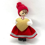 Tomtegirl with Heart Ornament