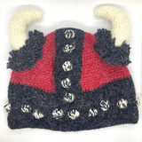Knit Viking Helmet (Red & Black)