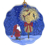 Straw Feeder Ceramic Ornament