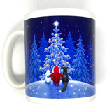 Santa, Fox, And Bunny Mug