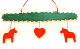 Dalahorse & Heart Hanging Decoration