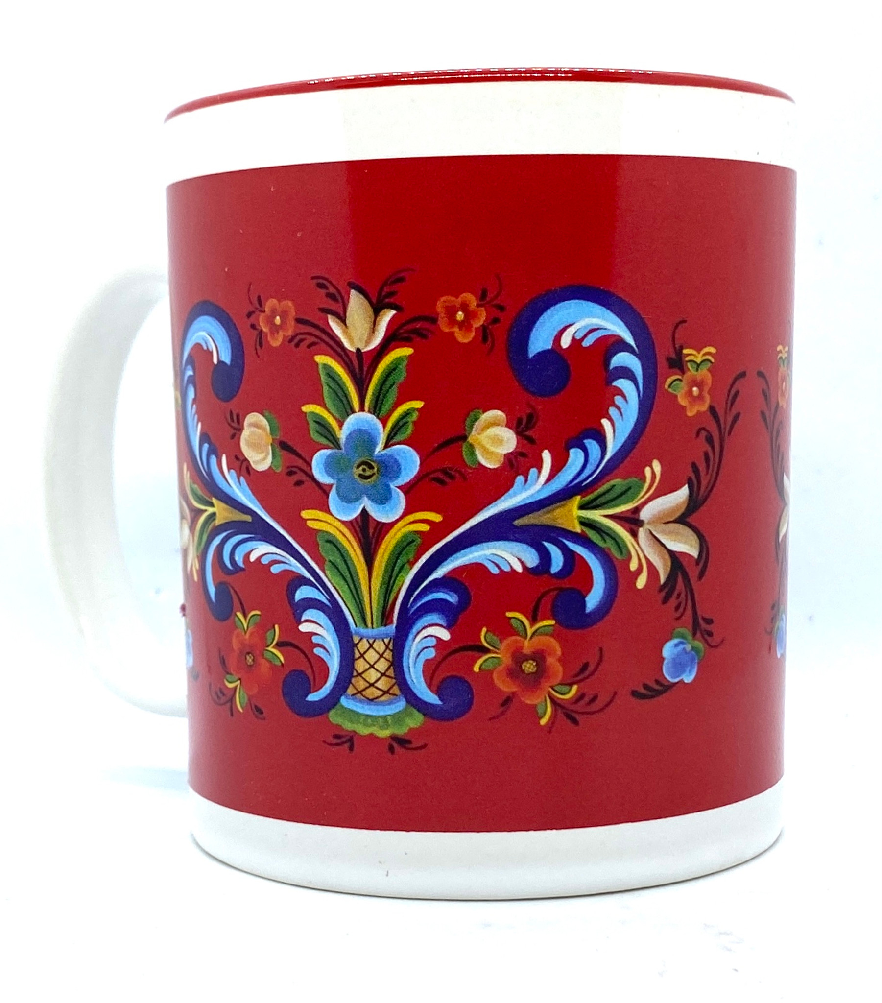 Rosemaling Ceramic Mugs - Scandinavian Gift Shop