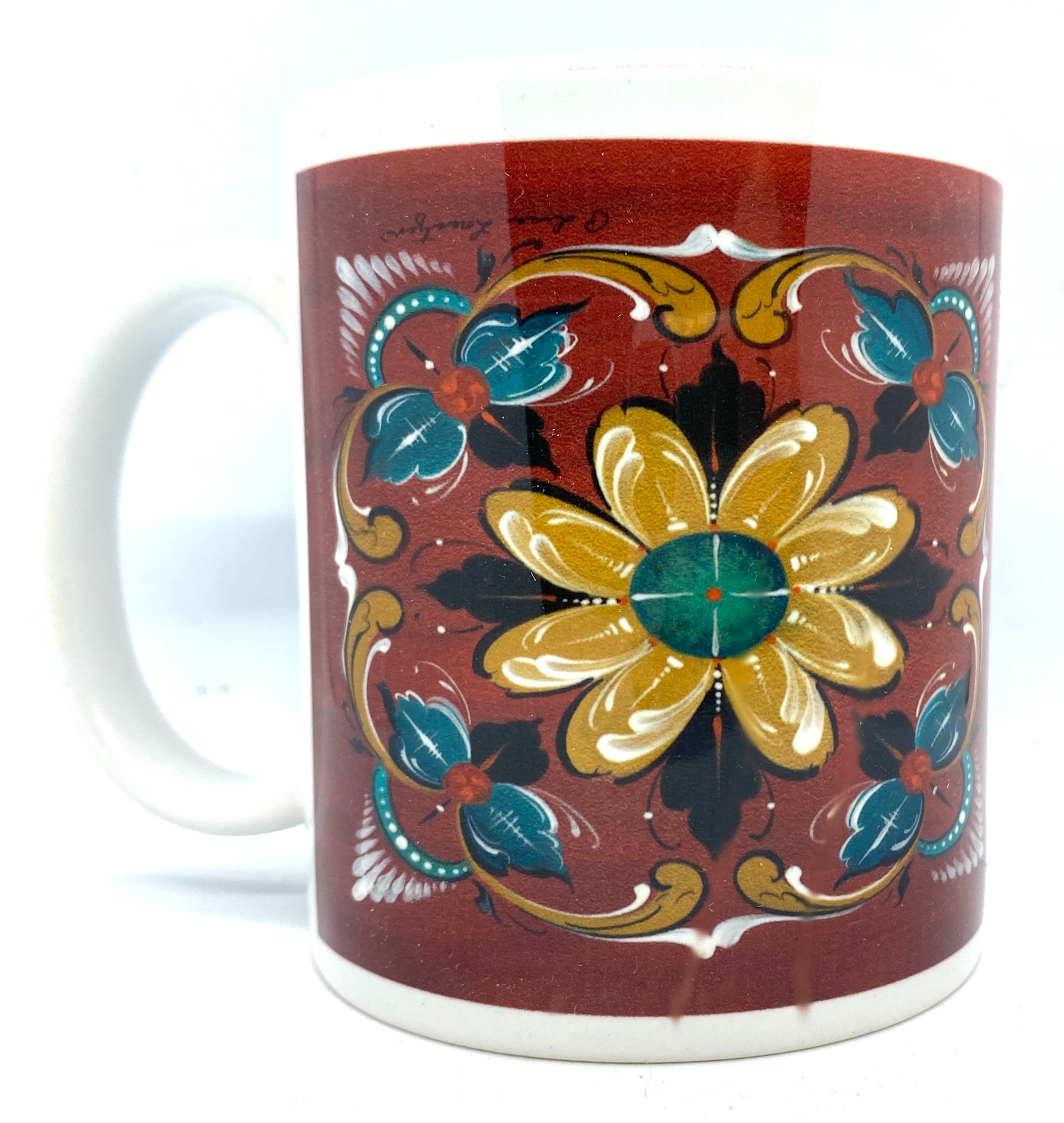 Rosemaling Ceramic Mugs - Scandinavian Gift Shop