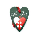 God Jul Danish Woven Heart Ornament