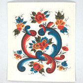 Rosemaling Swedish Dishcloth