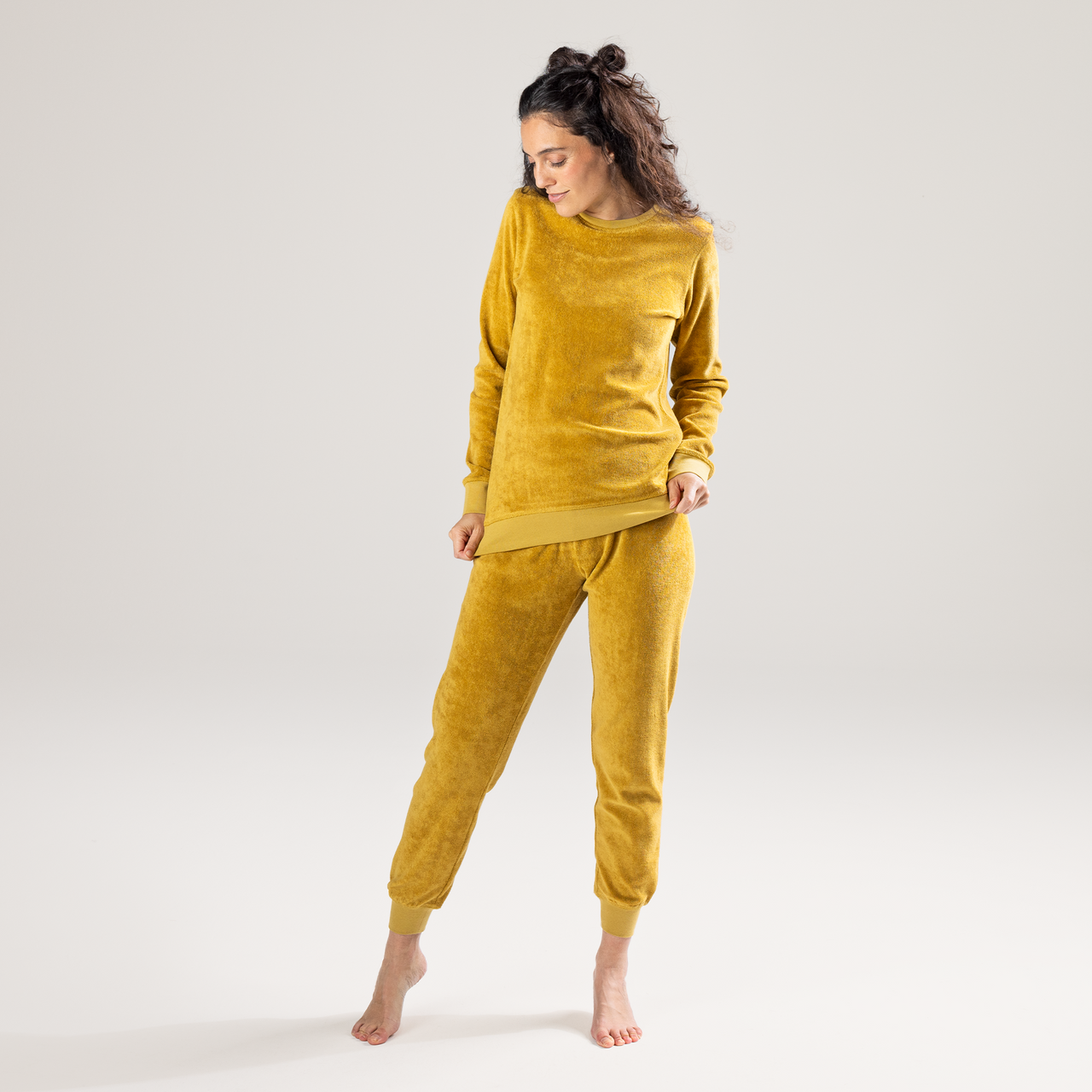 Organic Cotton Bonnie Terry Pyjamas in Honey - Living Crafts