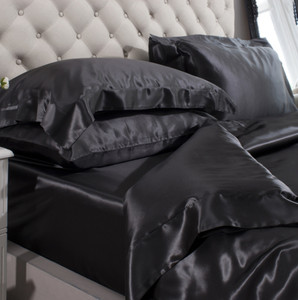 Silk Bed Linen Black - Jasmine Silk Silk Bed Linen Black - Jasmine Silk