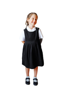 Organic School Uniform - Black Pinafore Dress Organic School Uniform - Black Pinafore Dress
