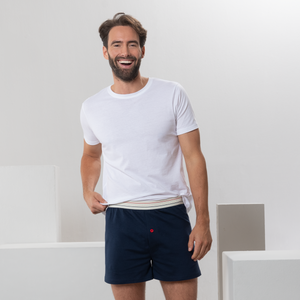 Ethan Men Boxer Shorts in Navy / Red (Twin Pack) - Living Crafts Ethan Men Boxer Shorts in Navy / Red (Twin Pack) - Living Crafts