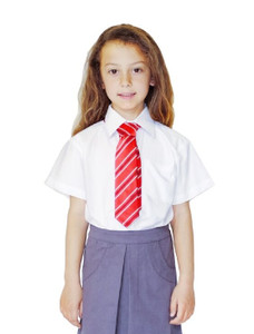 Organic School Uniform - White Unisex Short Sleeve Slim Fit Shirt Organic School Uniform - White Unisex Short Sleeve Slim Fit Shirt