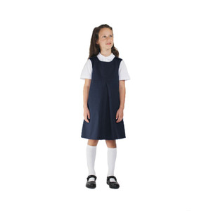 Organic School Uniform - Navy Pinafore With Front Pleat Organic School Uniform - Navy Pinafore With Front Pleat