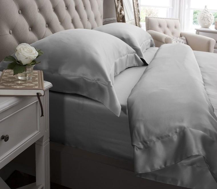 Silk Bed Linen Grey - Jasmine Silk