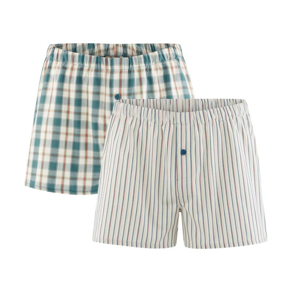 Organic Cotton Mens Boxers Green (Twin Pack) - Living Crafts