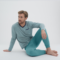 Striped Organic Pyjamas in Reef - Living Crafts