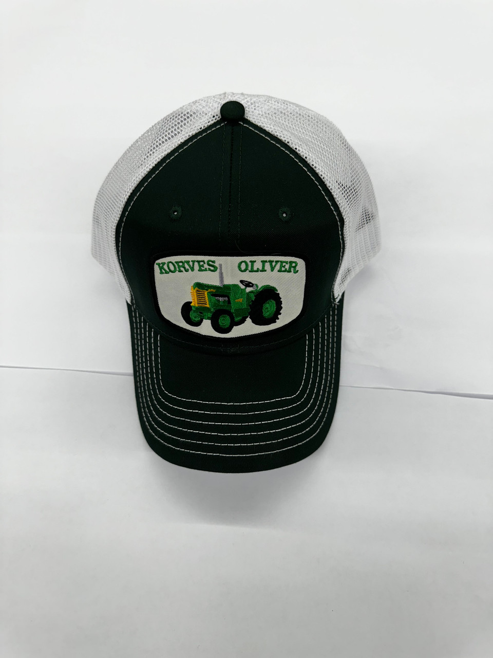 Green and White Tractor Hat