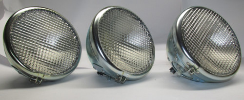 Set of 3 7" Flat Lens Head Lights 6V