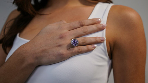 Amethyst Gumball Ring