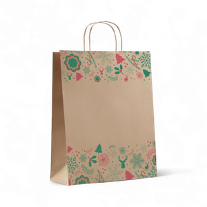 Large recycled 90gsm christmas paper gift bag