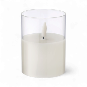 Led wax candle in glass holder