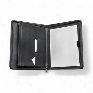 A4 PU zipped conference folder with notepad