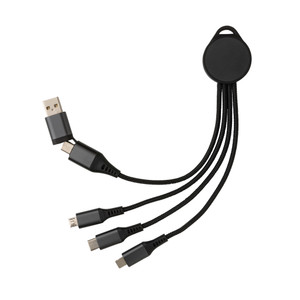 Terra RCS recycled aluminium 6-in-1 charging cable Terra RCS recycled aluminium 6-in-1 charging cable