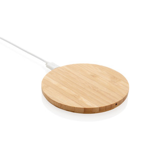 Bamboo 5W round wireless charger Bamboo 5W round wireless charger