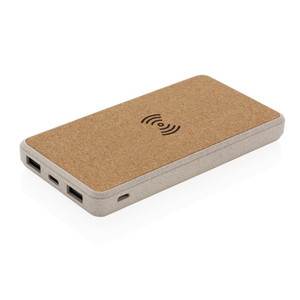 Cork and Wheat Straw 8.000 mAh 5W wireless powerbank Cork and Wheat Straw 8.000 mAh 5W wireless powerbank