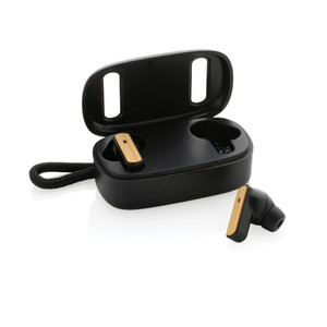 RCS recycled plastic & bamboo TWS earbuds RCS recycled plastic & bamboo TWS earbuds