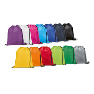 210D drawstring bag with black drawstrings to close the top. Available in a wide range of colours 210D drawstring bag with black drawstrings to close the top. Available in a wide range of colours
