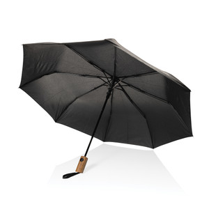Kaycey 21" AWARE™ RPET Acacia wood mini auto open umbrella Kaycey 21" AWARE™ RPET Acacia wood mini auto open umbrella