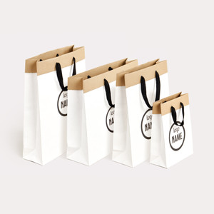 Two colour premium recycled duplex paper bags Two colour premium recycled duplex paper bags