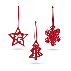 Set of 3 felt Christmas decorations. 3 different decorations Set of 3 felt Christmas decorations. 3 different decorations