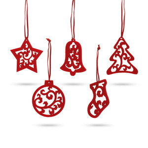 Set of 5 felt Christmas decorations. 5 different decorations Set of 5 felt Christmas decorations. 5 different decorations