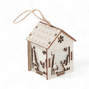 MDF decorative christmas house with light