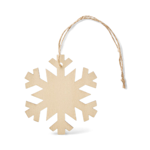 Wooden snowflake decoration hanger with jute cord