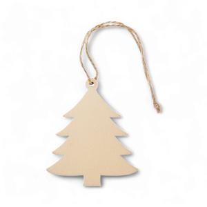 Wooden tree shaped decoration hanger with jute cord
