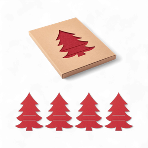 Christmas tree shaped recycled felt cutlery holder set