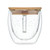 Double wall borosilicate 220ml mug with bamboo lid