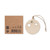 Wooden bauble-shaped hanger with spruce seeds
