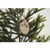 Wooden bauble-shaped hanger with spruce seeds