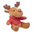 Plush reindeer toy with removable hoodie