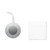 Stainless steel circular decorative ornament with ribbon