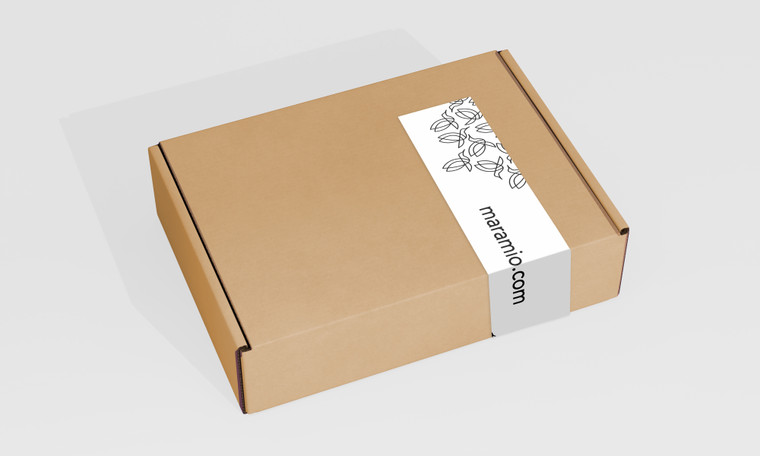 Shipping box with custom tape