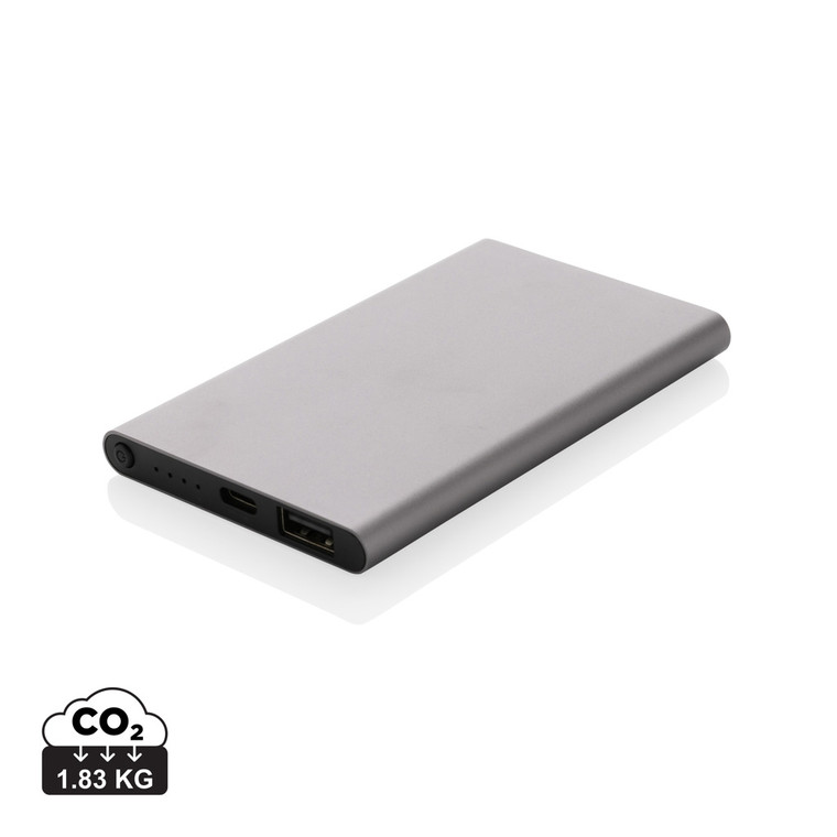 RCS recycled plastic/aluminum 4000 mah powerbank with type C