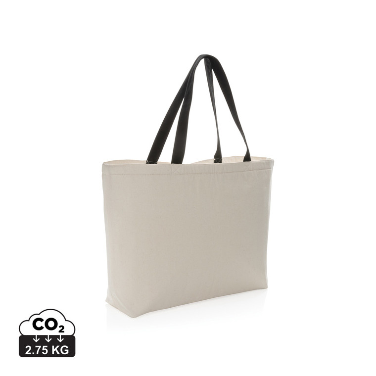 Undyed canvas cooler tote